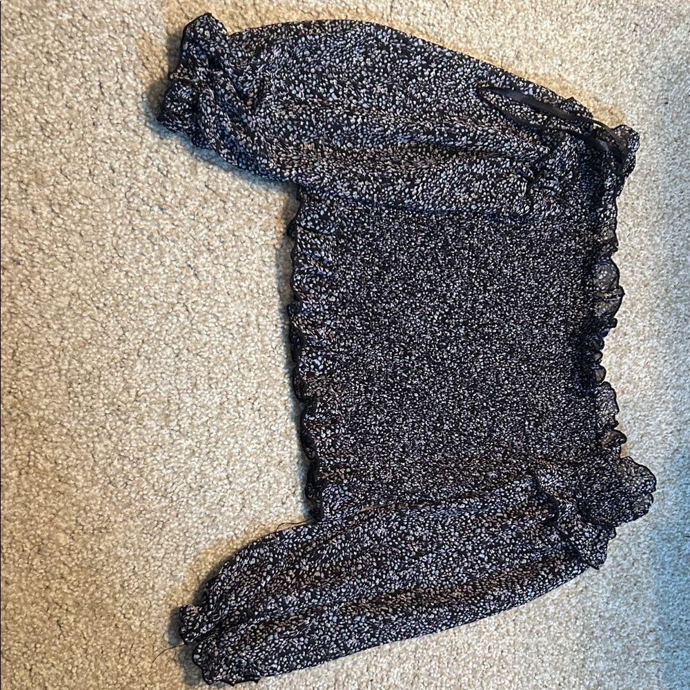 She + Sky Black and White Blouse